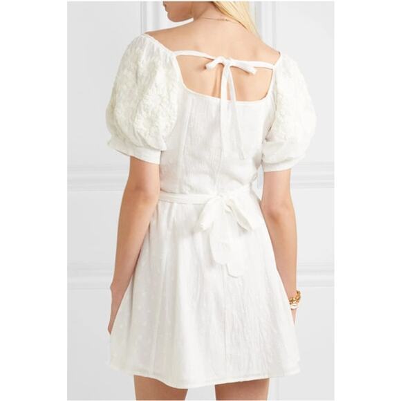 INNIKA CHOO Floral Embroidered Puff Sleeve White Dress SIZE SMALL - Picture 13 of 13